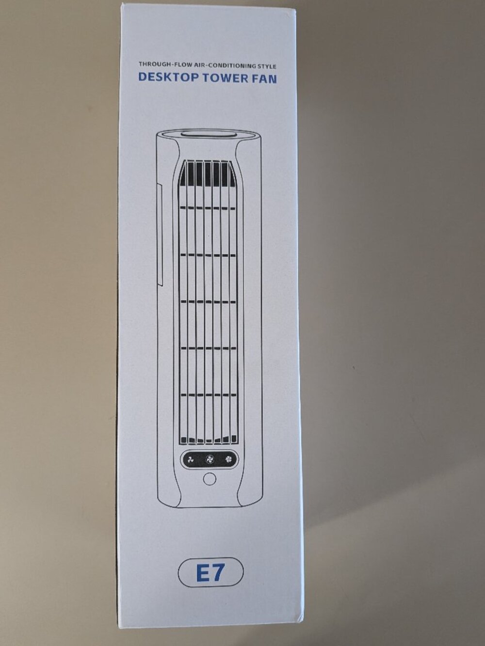 Desktop Tower Fan 3 Speed USB-C Portable Desk Air Circulator GRAY W/Phone Stand